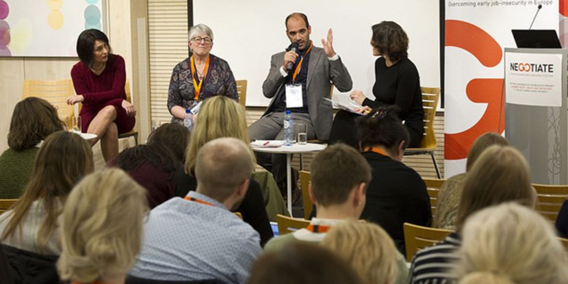A panel consisting of Maria Symeonaki, Rodrigo Ballster and Julie Ward